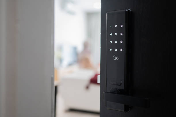 istock modern house using smart digital lock for safety stock photo 2201911488