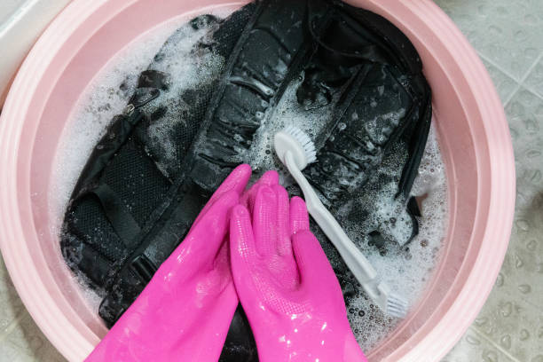 istock Schoolbags being washed for the new semester 2201916472