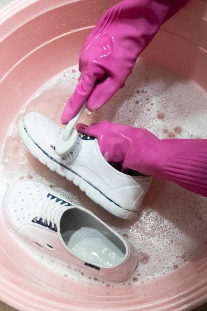 istock Clean dirty indoor shoes thoroughly 2201921865