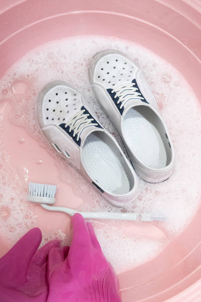 istock Clean dirty indoor shoes thoroughly 2201921868