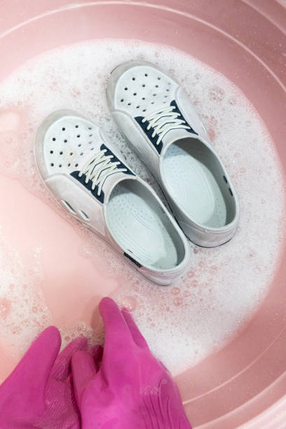 istock Clean dirty indoor shoes thoroughly 2201921871