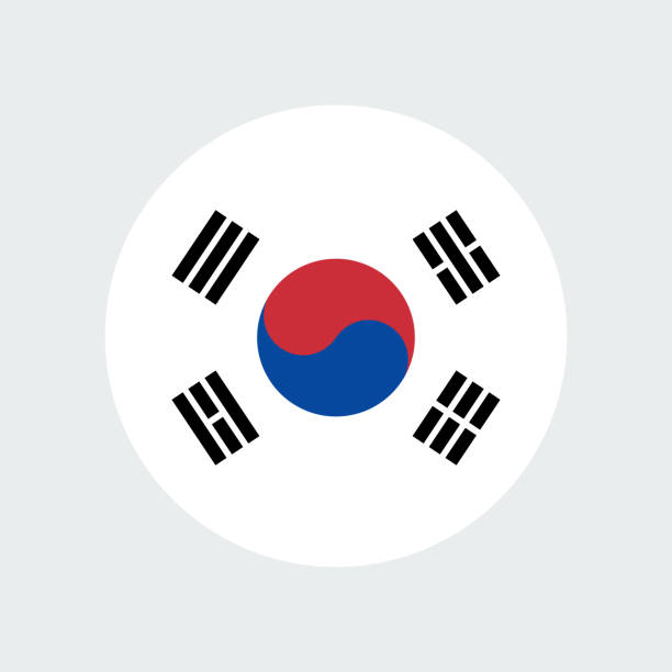South Korea circle flag. Vector South Korea circle flag. Vector illustration. south korean flag stock illustrations