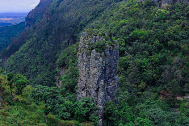 istock Stunning rock formation surrounded by lush forests in South Africas mountains 2201926512