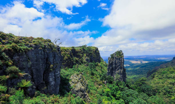 istock Majestic cliffs overlook lush greenery in South Africa under a clear blue sky 2201926531