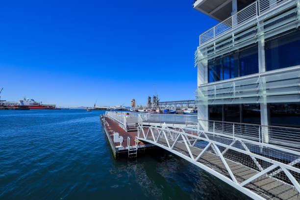 The vibrant waterfront in Cape Town showcases a clear blue sky and active harbor, inviting visitors to enjoy the scenic view.