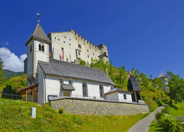 Castle Heinfels in the Austrian state of Carinthia, Austria - a massive stone castle near the current borders of Austria and Italy