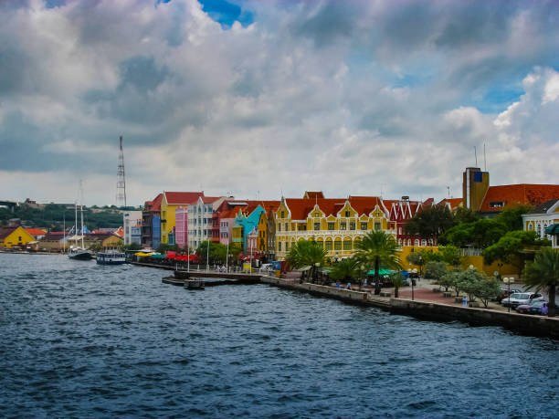 istock Specific coloured buildings in Curacao 2201929680