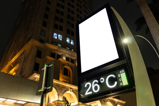 istock Billboard blank mock up on a digital street clock 2201934061