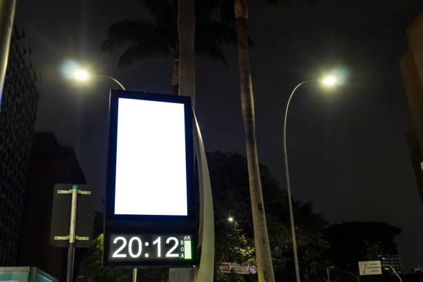 istock Billboard blank mock up on a digital street clock 2201934312