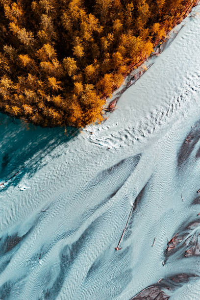 istock Top down view of glacial river in Alaska 2201939294