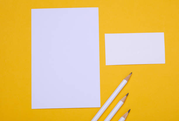 Stack of a blank business card mockup on white background with soft shadow