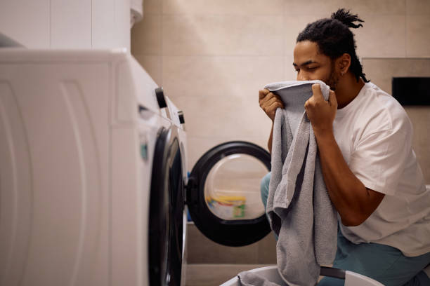 istock The laundry is fresh and smells so good! 2201953674