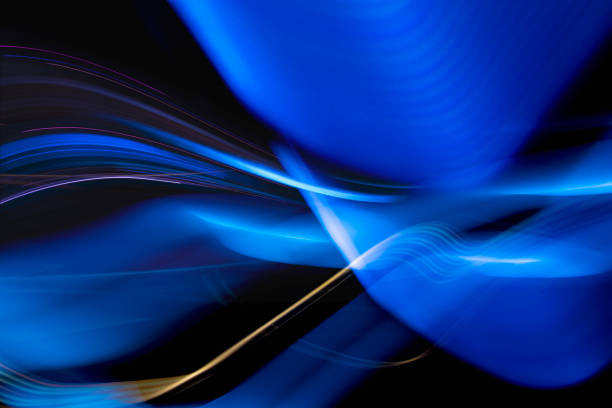 Conceptual image of futuristic ideas using blue waves and black background