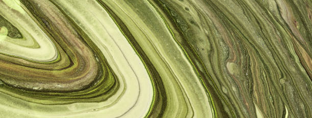 istock Abstract fluid art background light green and olive colors. Liquid marble. Acrylic painting with khaki gradient. 2201967657