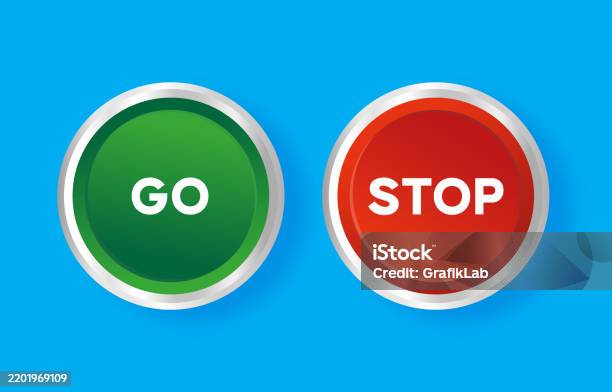 Go Icon Stop Icon Go Stop Button Stock Illustration - Download Image Now - Push Button ...