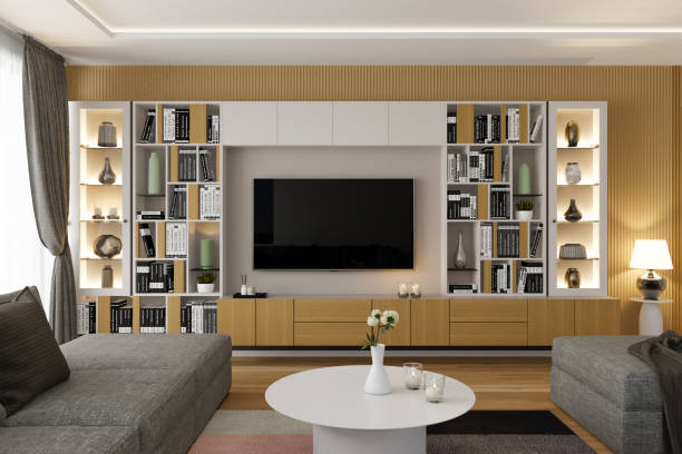 istock Modern Luxury Living Room with Light Wood Accents 2201973838
