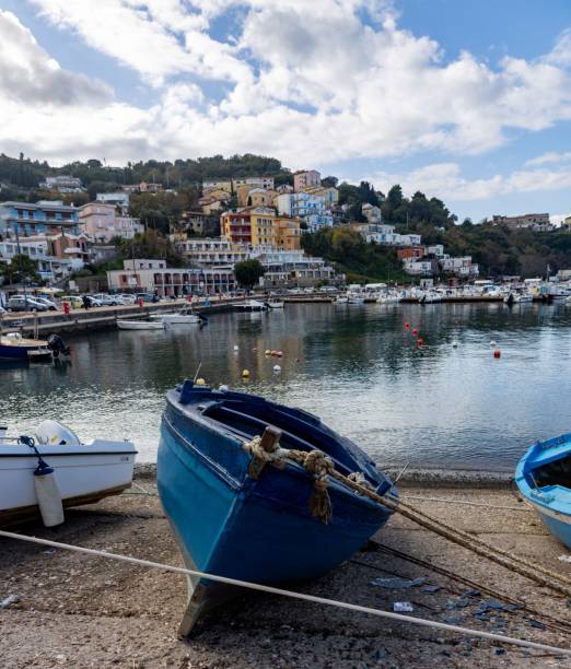 istock Boats and Hillside Houses by the Harbor 2201984777