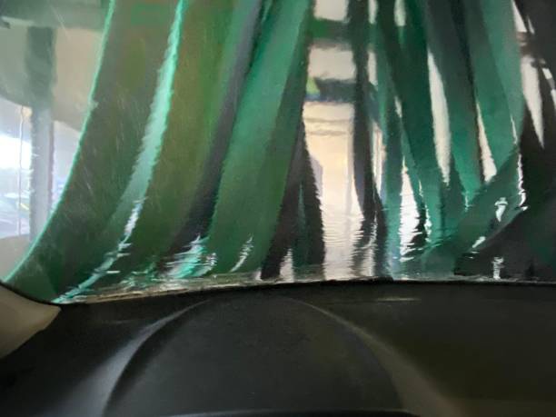 Inside view  entering the inside of the car wash.
