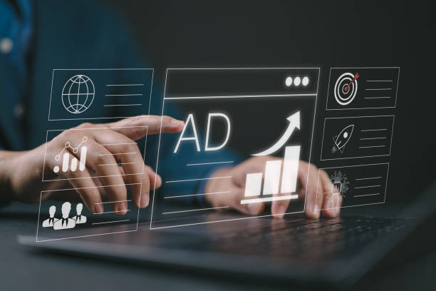 istock Advertising concept, PR Public relations, Businessman using laptop with advertising icon on website, plan advertising marketing strategies to target social media native, ad, advertisers, sales. 2202005197