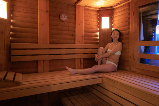 istock Young lady enjoying Sauna SPA 2202006217