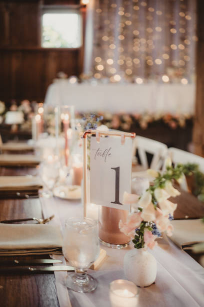 istock Close up of table number on wedding reception table 2202008153