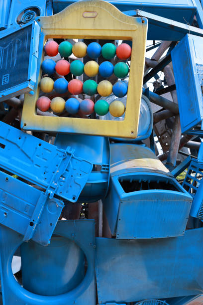 Deposit of metal scrap, foreground.