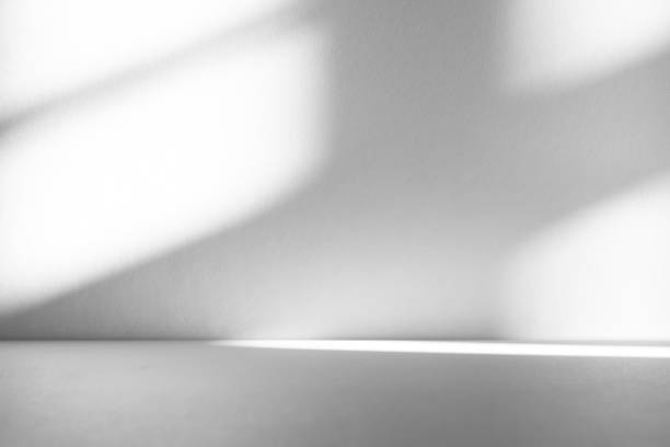 istock Wall interior background, studio and backdrops show products.with shadow from window color white . background for text insertion and presentation product 2202014557