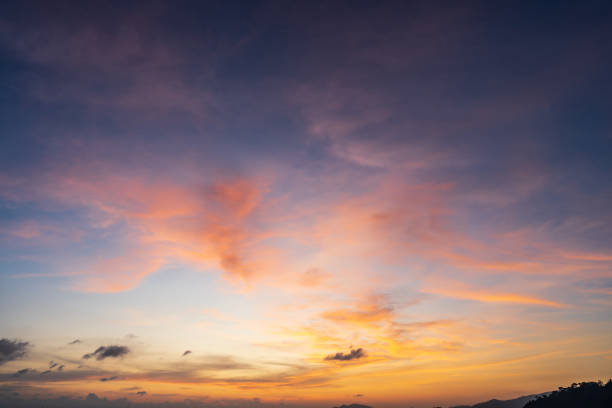 istock Beautiful dramatic and colorful sky at sunset over the mountains 2202015579