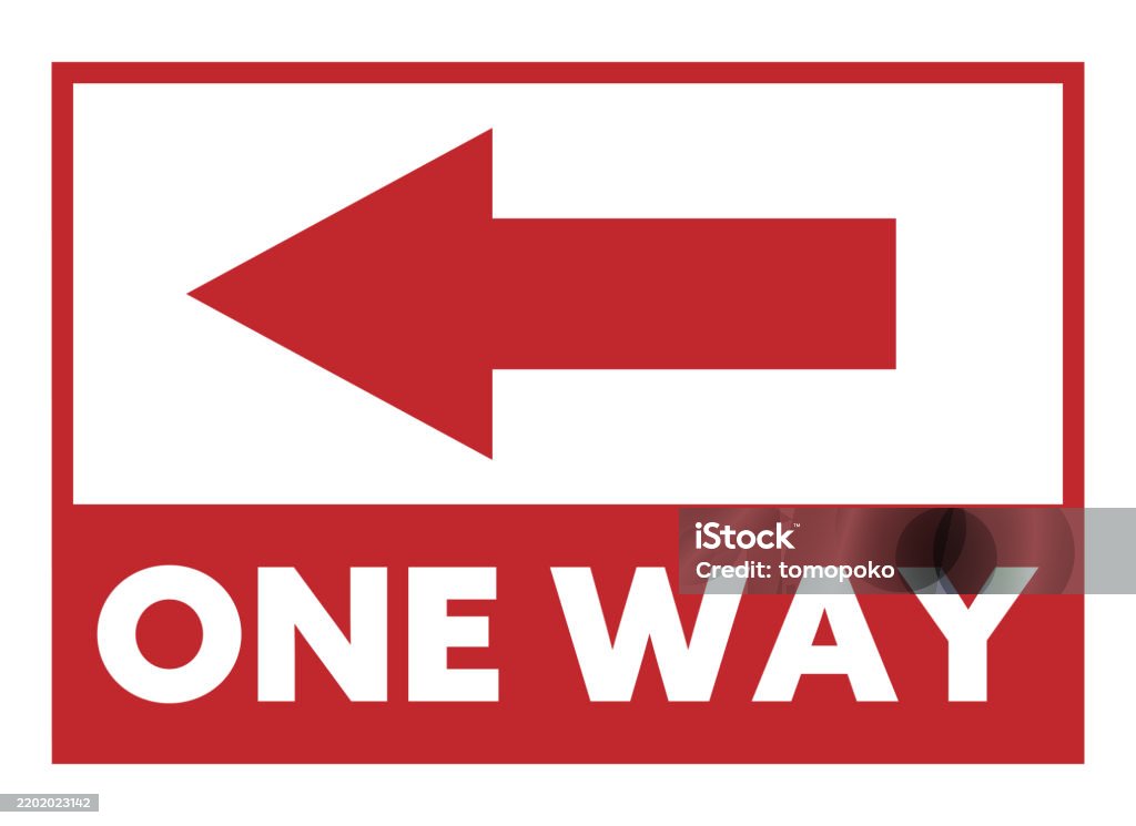 Red One Way Sign Red Sign With Oneway Letters And Arrow Stock Illustration - Download ...
