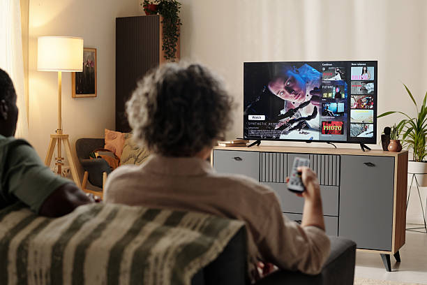 istock Watching Movie While Sitting in Modern Living Room 2202029381