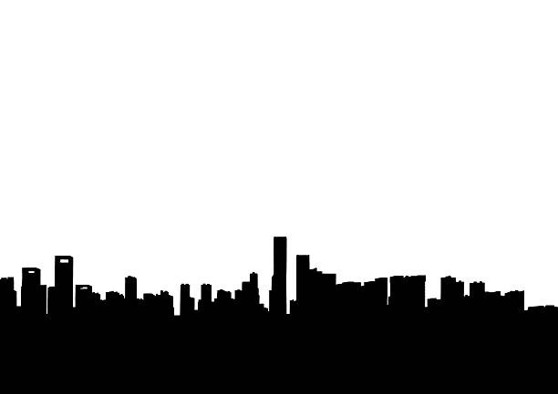 Silhouette of the city on a white background