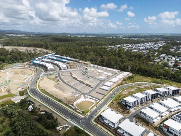 istock Aerial view of regional Australian urban housing development and infrastructure project 2202030263