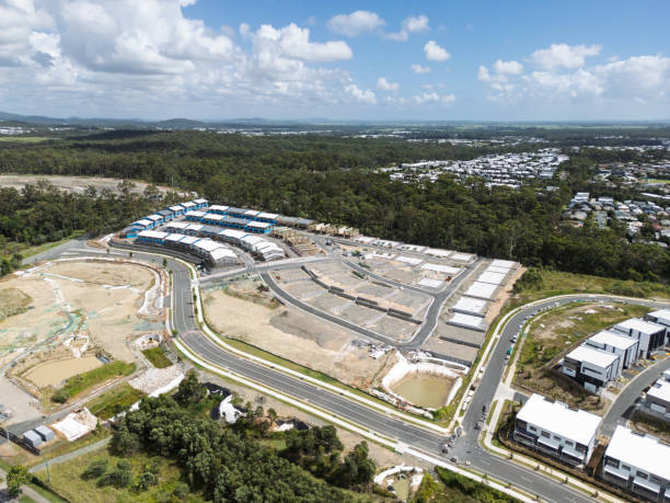 istock Aerial view of regional Australian urban housing development and infrastructure project 2202030291