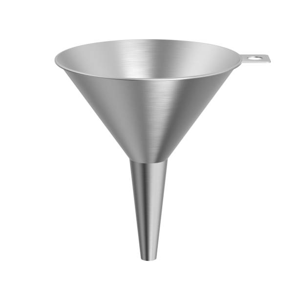 istock Stainless steel funnel isolated on white background. 2202032265