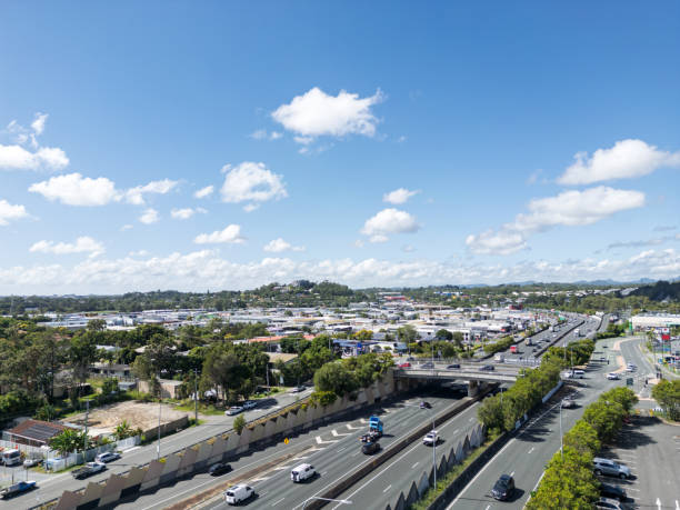 istock Aerial view of multiple lane highway in regional Australia 2202032521