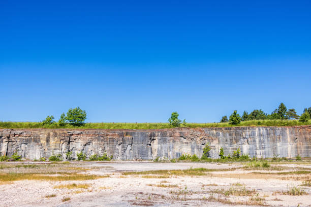 Rock wall in an old, abandoned quarry