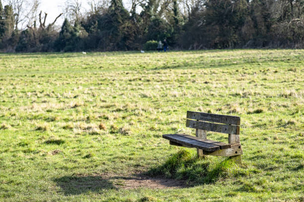 istock Wooden bench on the hill 2202038159