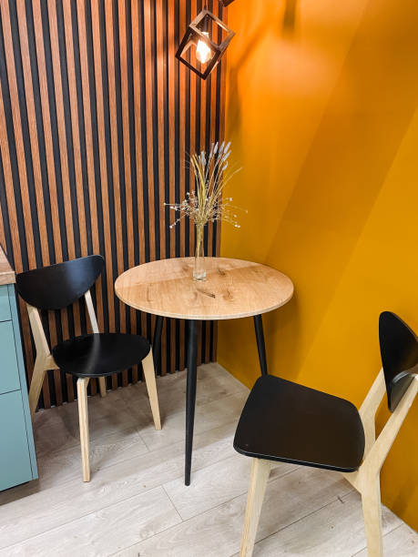 istock There is a table and two chairs in the room 2202054759