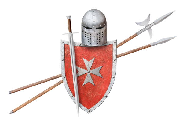 istock set of knight's weapon isolated on white 2202057261