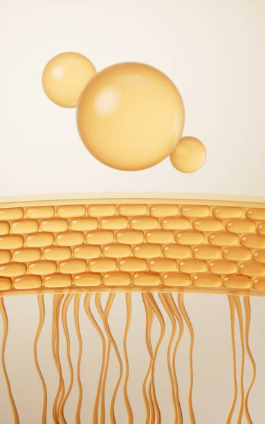 istock Liquid bubbles and skin cells with cosmetics concept, 3d rendering. 2202061213