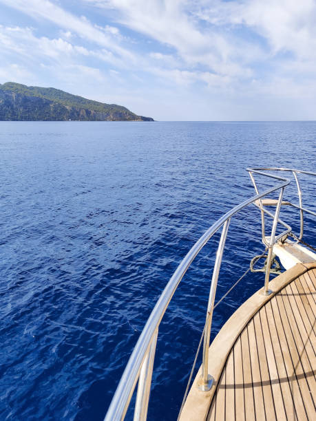 istock the deck of a boat on a beautiful seascape 2202067543
