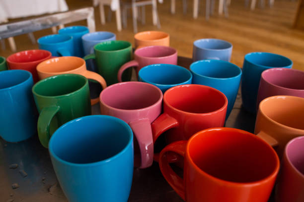 istock many colorful cups on the table in the dining room 2202068937