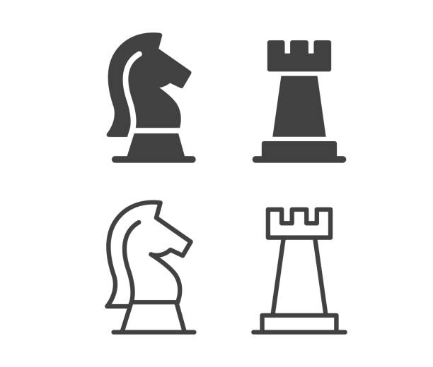 illustrations, cliparts, dessins animés et icônes de stratégie - échecs - icônes d’illustration - échec