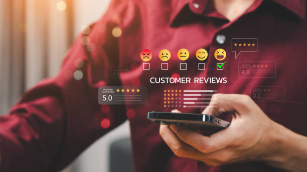 istock Customer review satisfaction feedback survey concept, Consumers give five stars and critical feedback on online quality, Customer services best excellent business rating experience. 2202082579