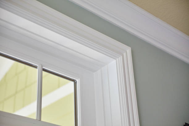 istock Elegant Window Frame and Crown Molding in Modern Interior 2202086735