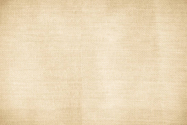 istock Brown sackcloth woven texture background in natural pattern. Jute hessian burlap, linen background in light beige cream color blank. Weaving canvas fiber line cotton cloth textured as organic. 2202089826