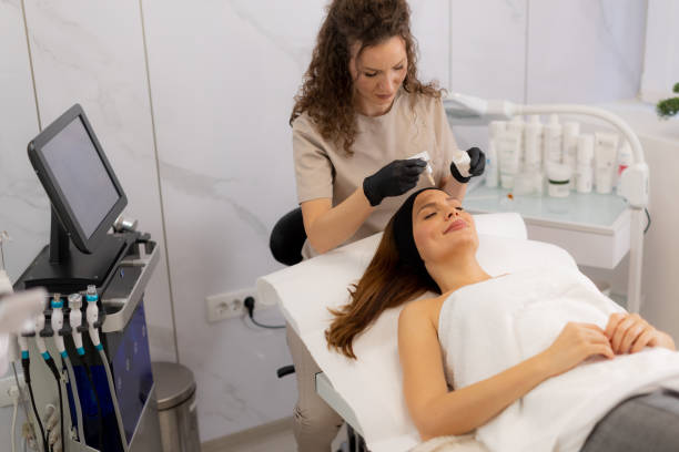 istock Professional skin treatment in a modern spa emphasizing relaxation and rejuvenation for a serene client experience 2202093460
