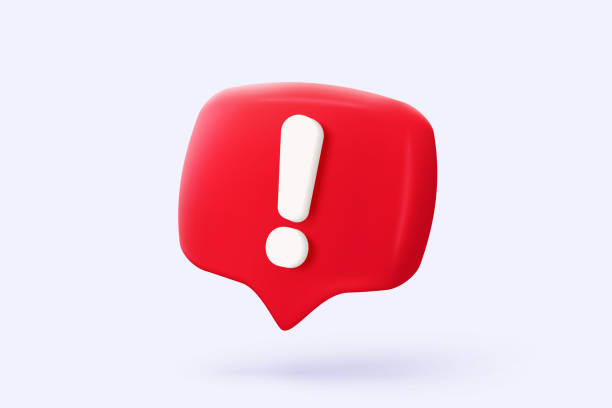 istock 3d red danger attention for help or emergency notice alert on rescue warning. loud alert important for security urgency concept. 3d warning urgent buttons icon vector render illustration 2202093472