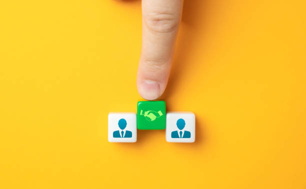 istock Mediation in concluding an agreement between two parties. Offer a balanced approach for resolving disputes. Open dialogue, mutual understanding, and fair solutions without escalating conflicts. 2202107557