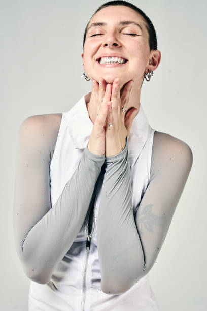 istock A fashion model very happy smiling in photos studio 2202109609